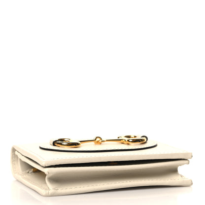 Gucci Boarded Plutone Calfskin Horsebit 1955 Card Case Wallet Mystic White 4 of 8