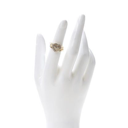 Chopard 18K Yellow Gold Diamond 3 Happy Diamond Heart Ring 48 4.5 2 of 4