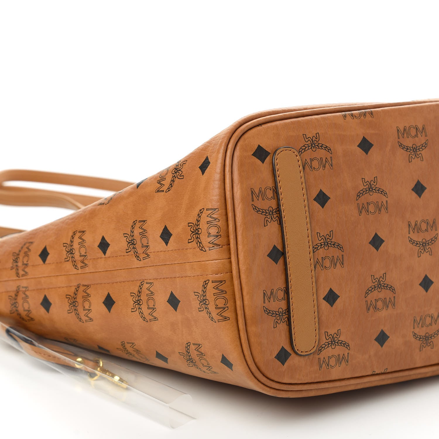 MCM Visetos Medium Liz Reversible Shopper Tote Cognac 6 of 17