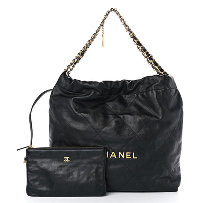 Chanel Shiny Calfskin Quilted Chanel 22 Black 3 of 12