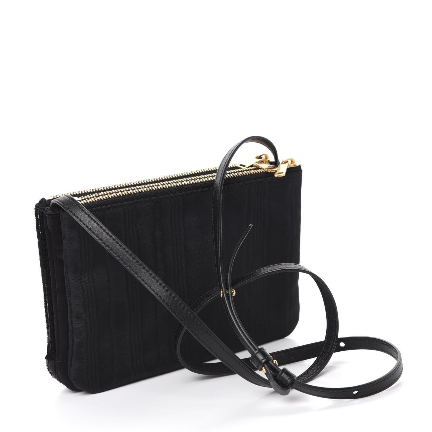 Celine Sequin Small Trio Crossbody Bag Black 3 of 10