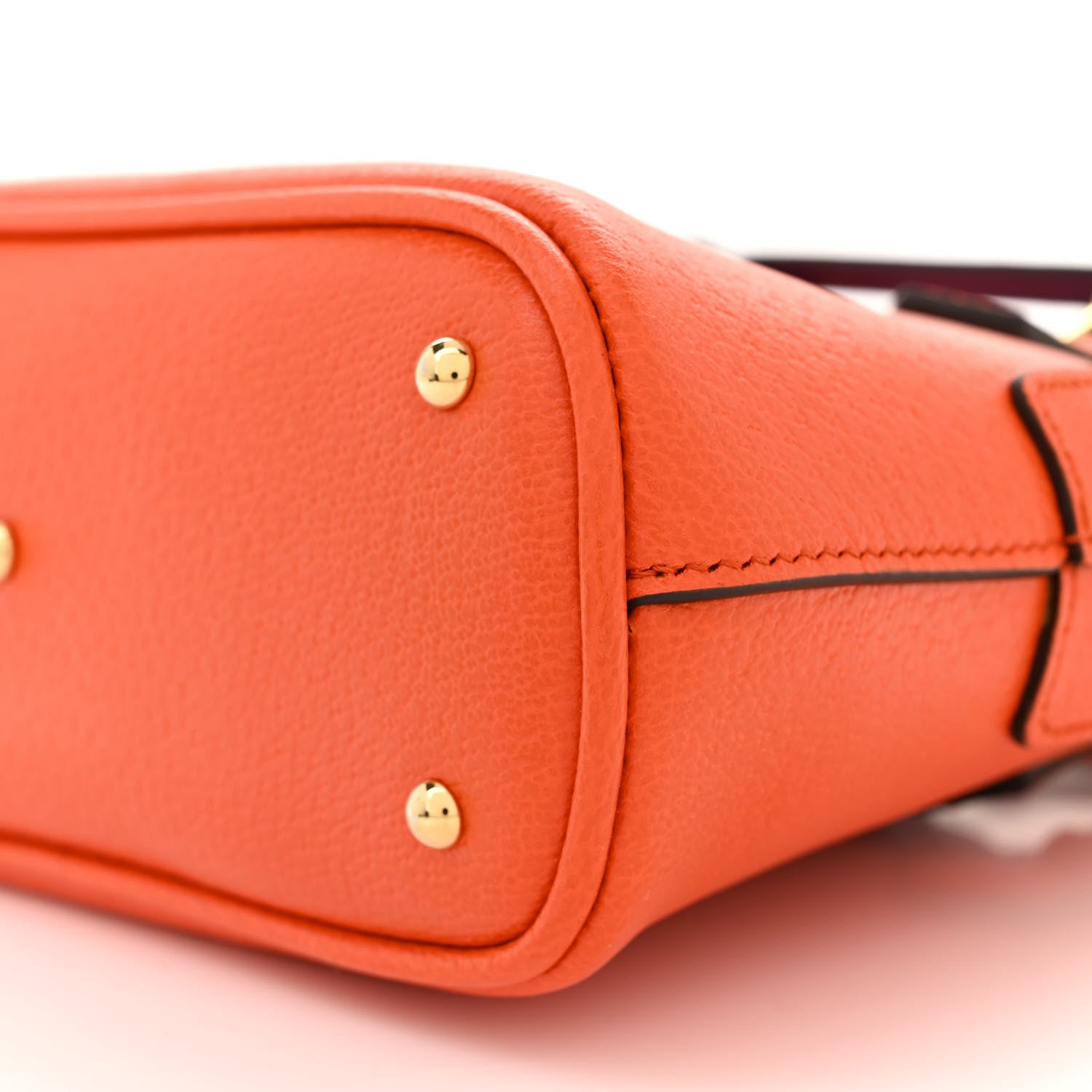Gucci Textured Dollar Calfskin Mini Diana Dome Tote Bag Deep Orange Spicy Cyclamin 11 of 12