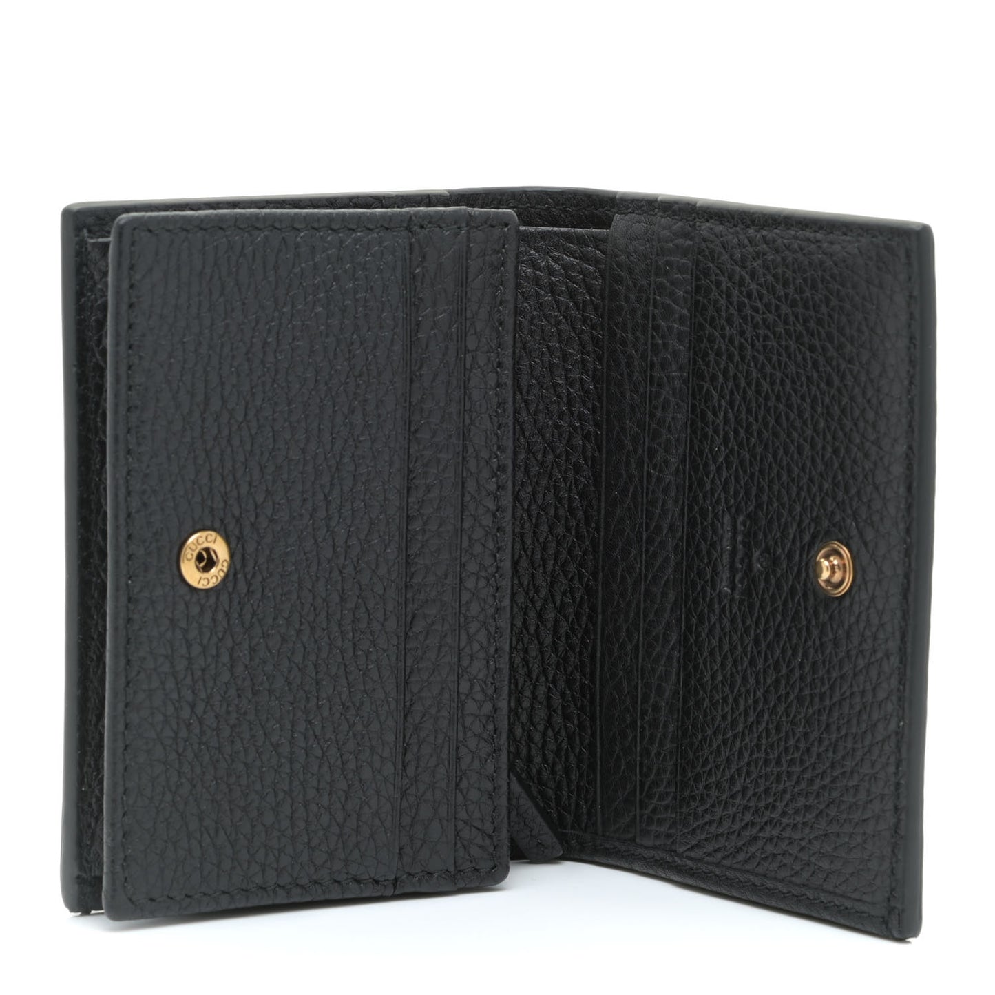 Pebbled Calfskin Animalier Card Case Black