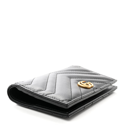 Gucci Calfskin Matelasse GG Marmont Passport Case Black 4 of 9