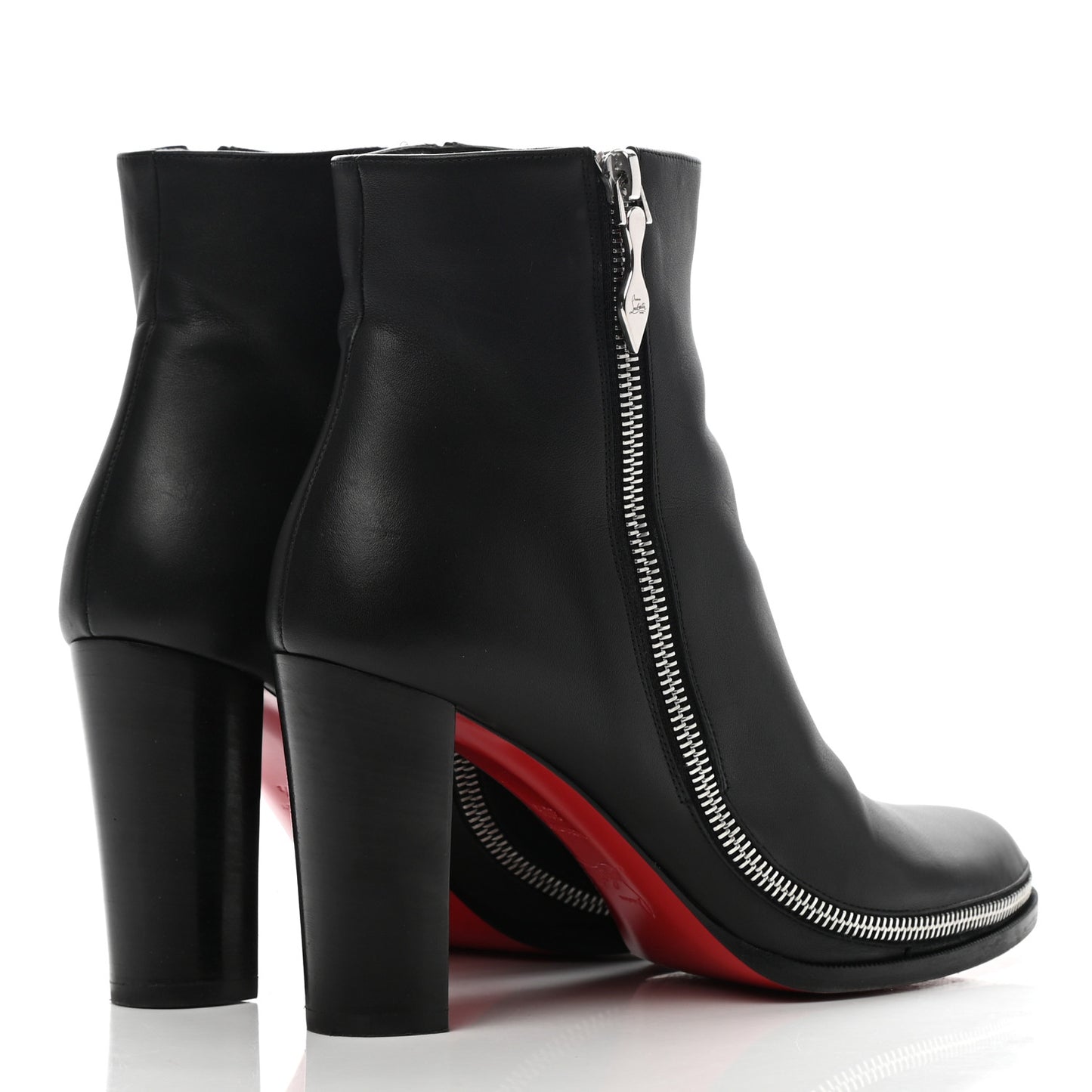 Calfskin Telezip 85 Ankle Bootie 39.5 Black