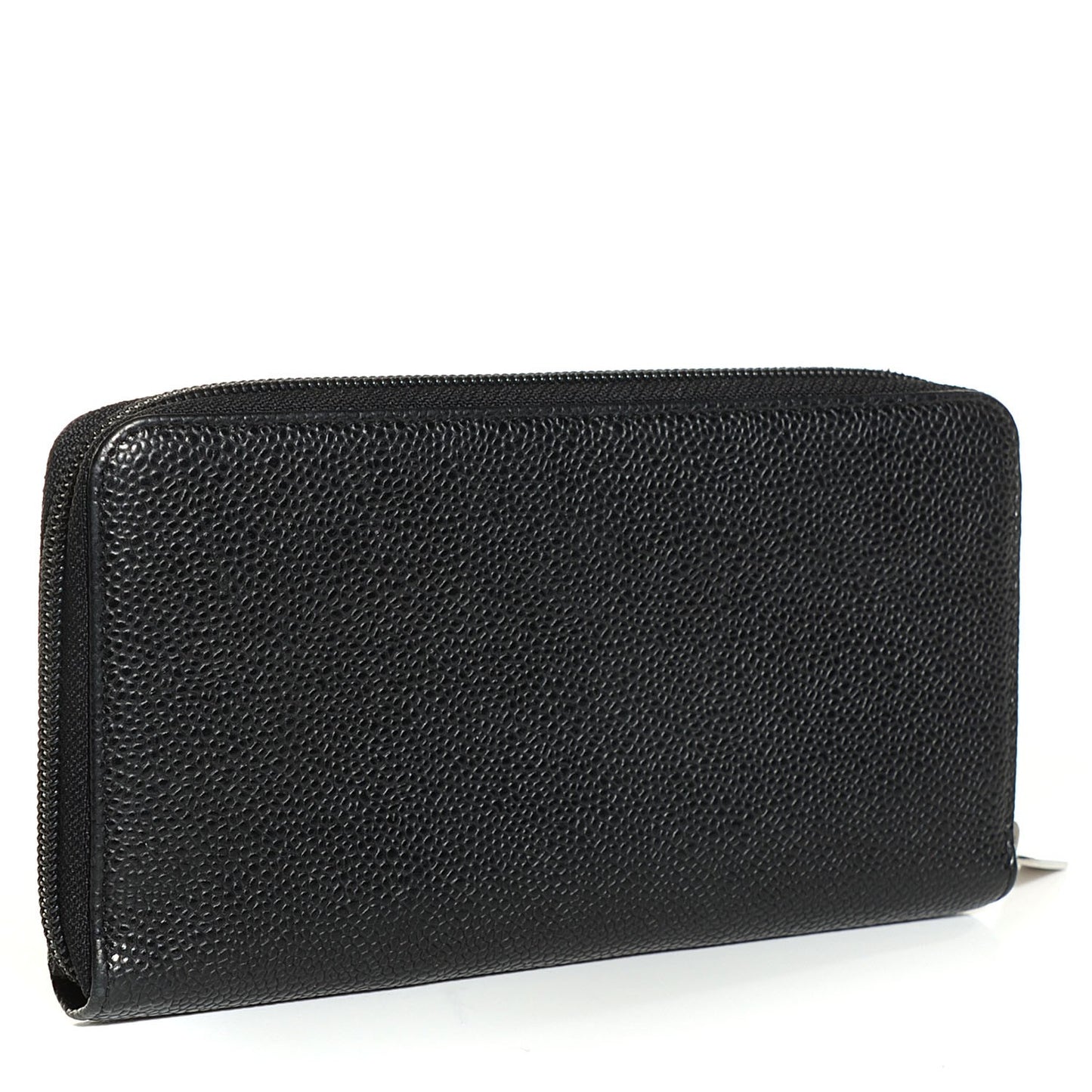 Caviar Large Timeless CC Zip Around Wallet Black