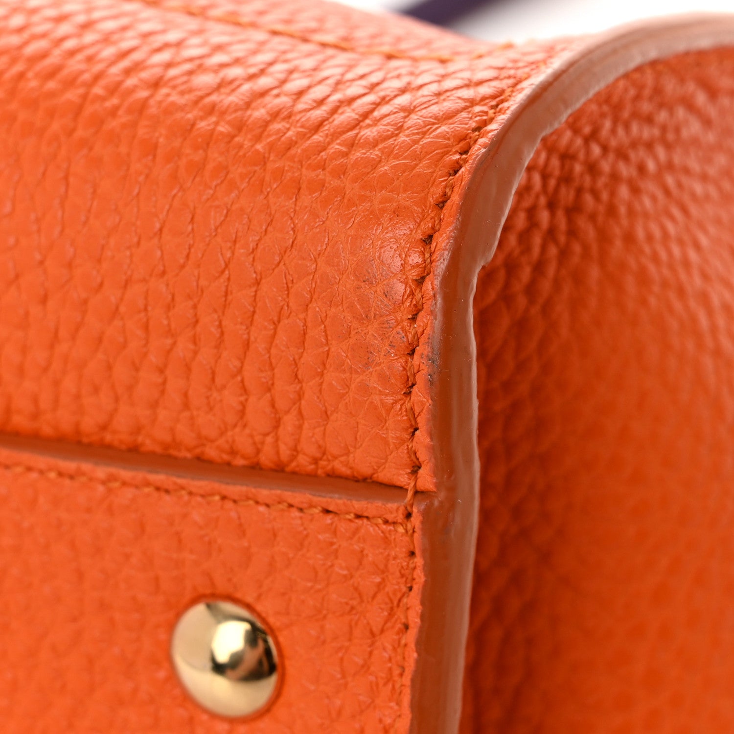 Salvatore Ferragamo Hammered Calfskin Double Handle Medium Amy Tote Orange Purple 12 of 13