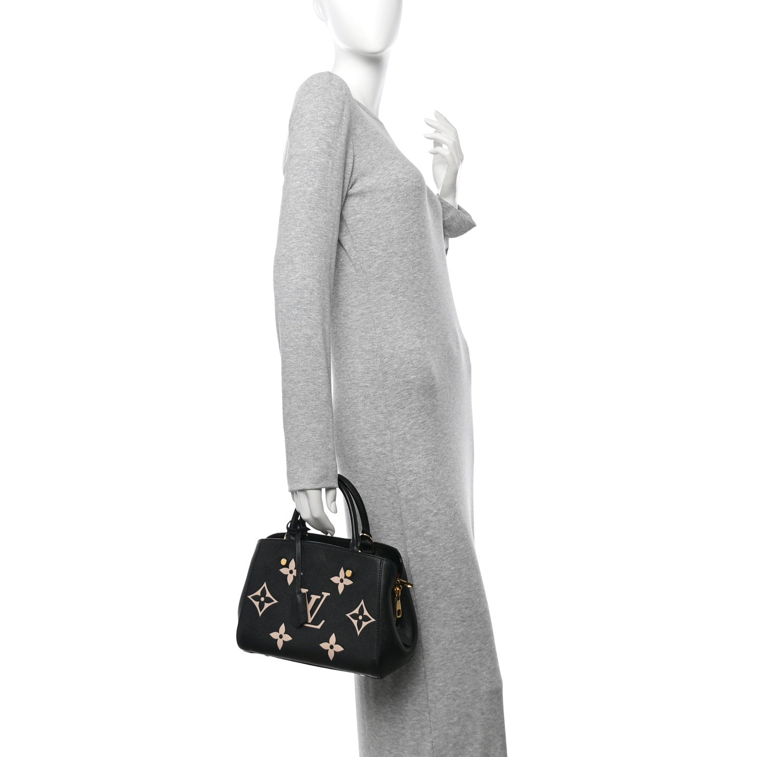 Louis Vuitton Empreinte Monogram Giant Montaigne BB Black Beige 2 of 10