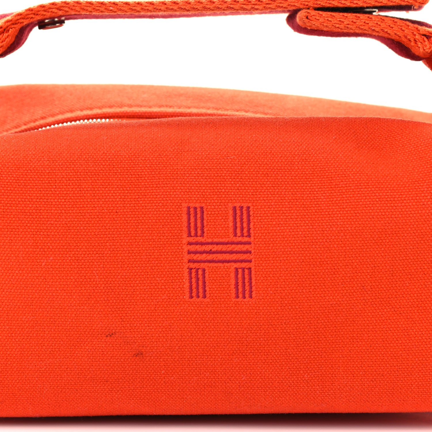 Hermes Canvas Small Bride-A-Brac Pouch Orange Burgundy 7 of 9