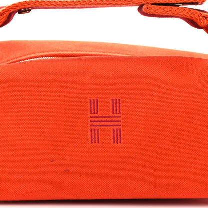 Hermes Canvas Small Bride-A-Brac Pouch Orange Burgundy 7 of 9