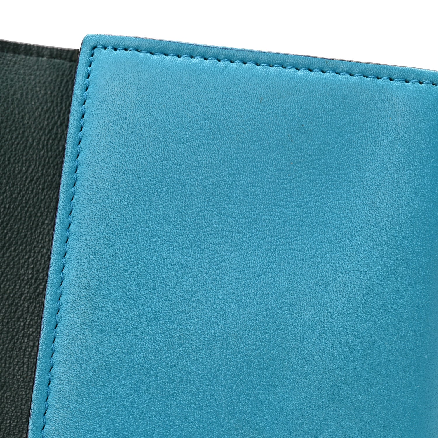Christian Dior Smooth Calfskin Bicolor Diorissimo Long Wallet Turquoise Dark Green 9 of 11