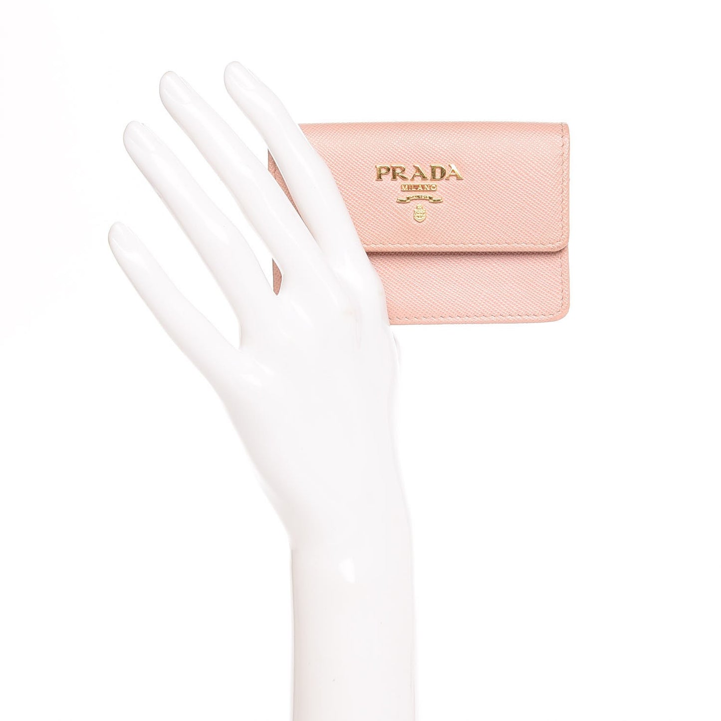 Saffiano Metal Flap Card Holder Orchidea