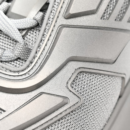 Prada Rubber Technical Knit Fabric Cloudbust Thunder Sneakers 40 Argento 13 of 17