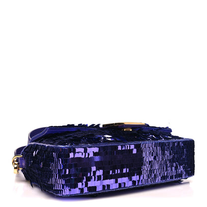 Fendi Sequin Paillettes Shiny Nappa Sex and the City Baguette Viola Purple Rain 3 of 10