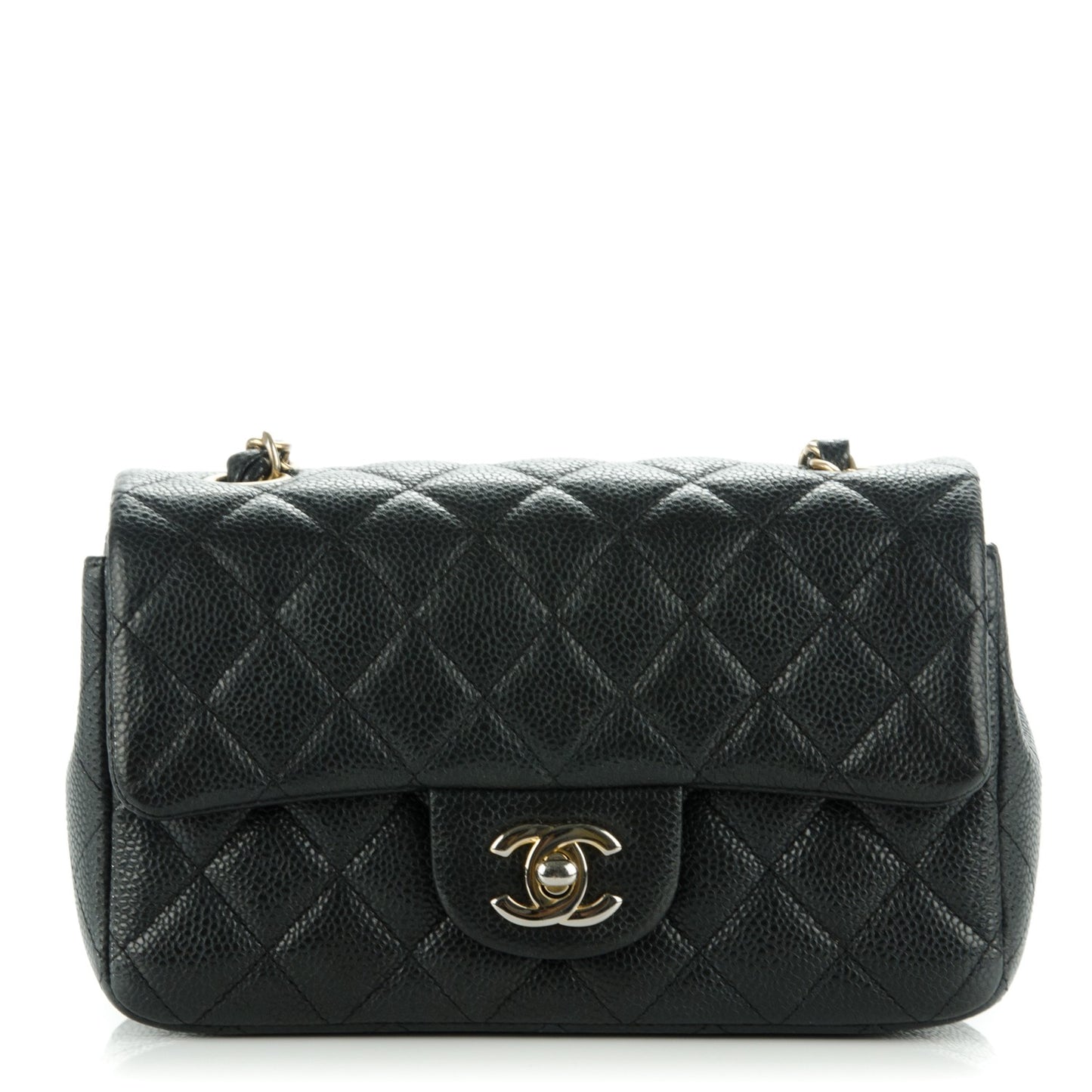 Caviar Quilted Mini Rectangular Flap Black