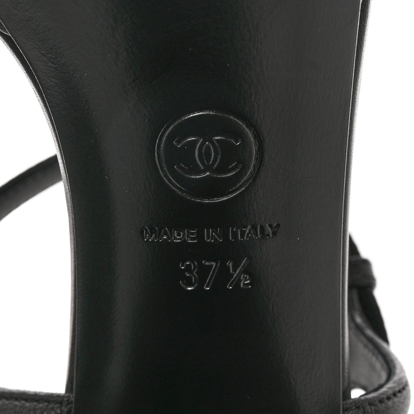Lambskin Logo Platform Sandals 37.5 Black
