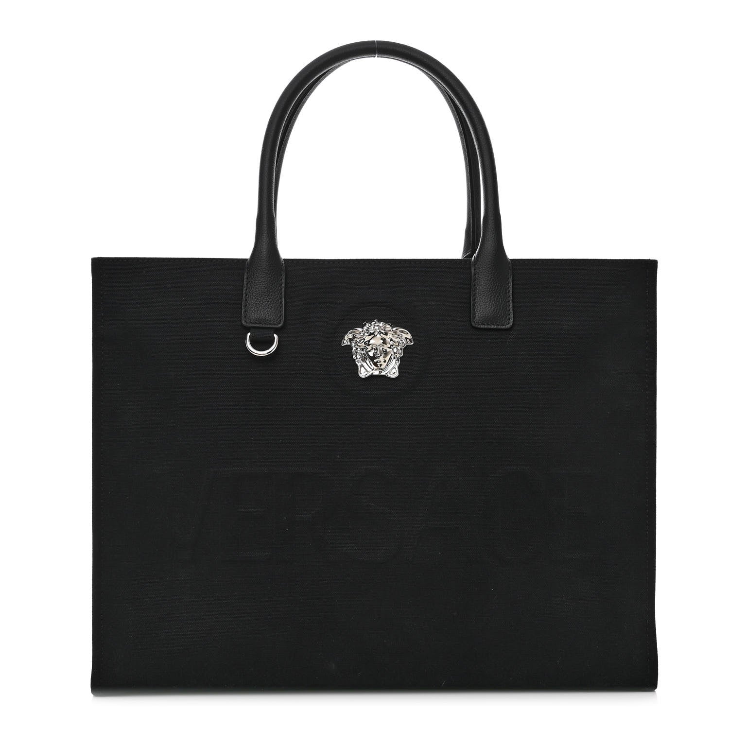 Versace Canvas Calfskin Large La Medusa Tote Bag Black 1 of 11