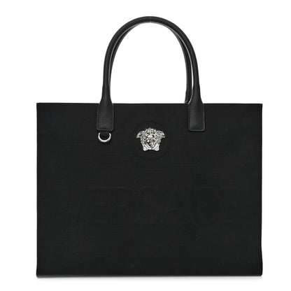 Versace Canvas Calfskin Large La Medusa Tote Bag Black 1 of 11