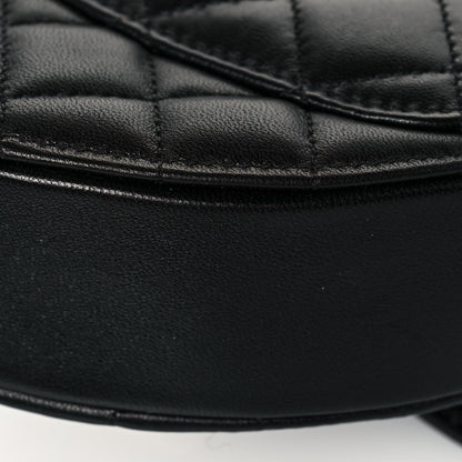 Chanel Lambskin Quilted CC In Love Heart Clutch With Chain Black 12 of 14