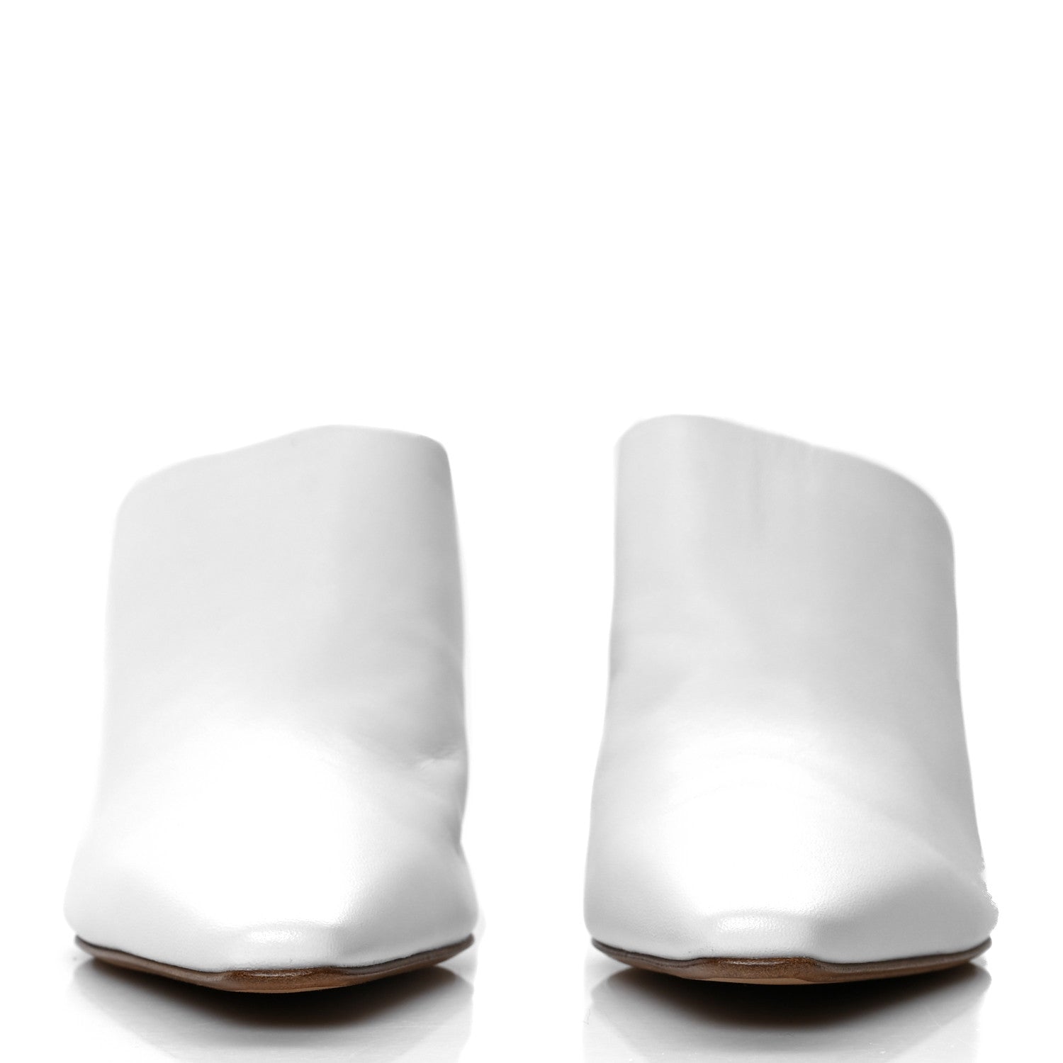 Bottega Veneta Lambskin Mules 38.5 Optic White 2 of 7