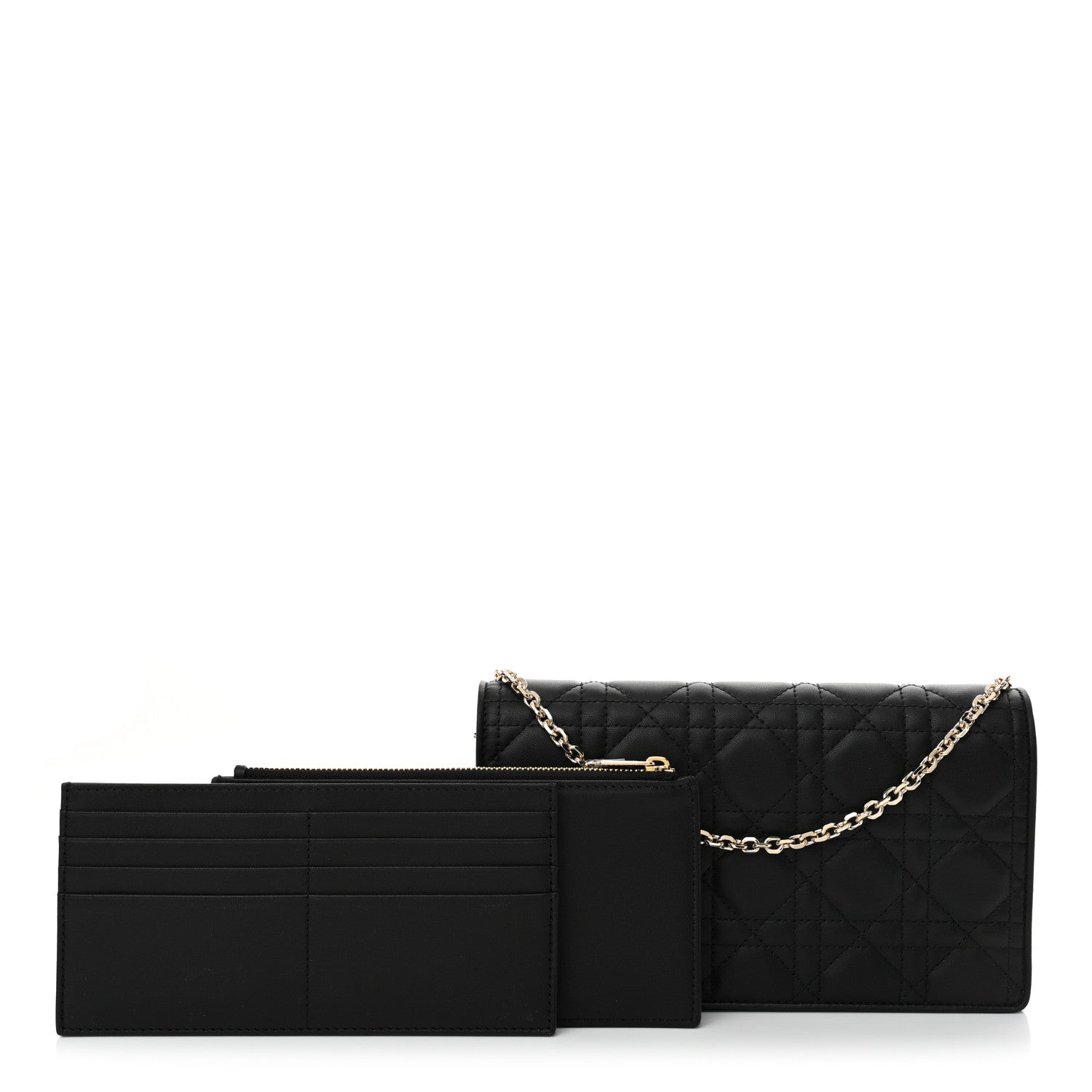 Christian Dior Lambskin Cannage Lady Dior Pouch Black 3 of 11