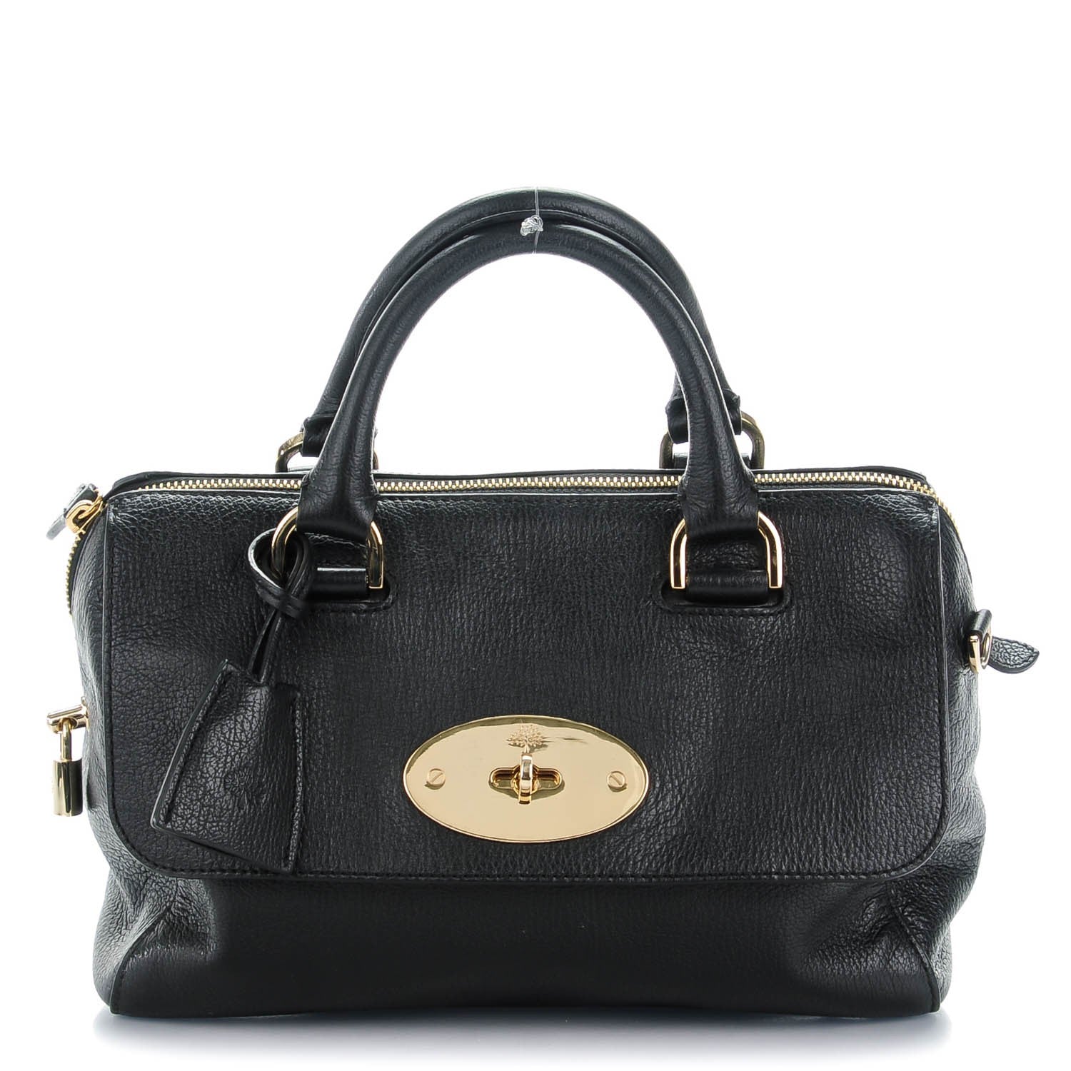 Mulberry Glossy Goatskin Small Del Rey Satchel Black 1 of 7
