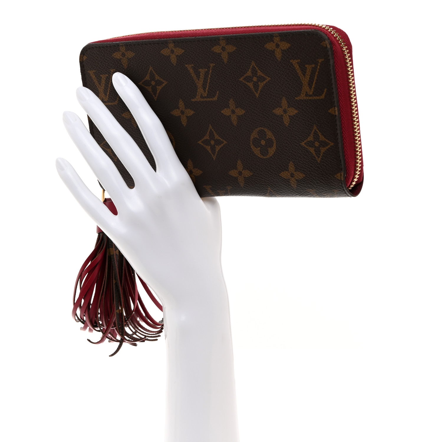 Louis Vuitton Monogram Pompon Zippy Wallet Fuchsia 2 of 8