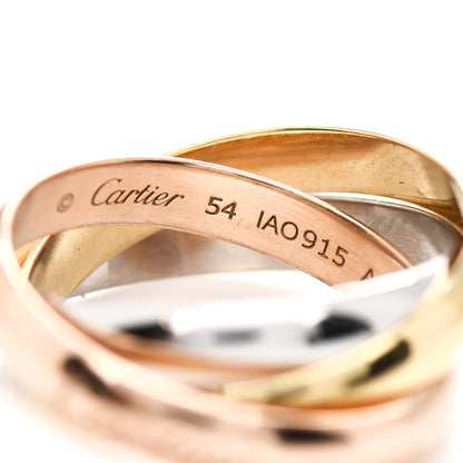Cartier 18K Pink Yellow White Gold Classic Trinity Ring 54 6.75 4 of 5