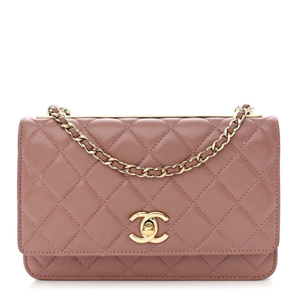 Chanel Lambskin Quilted Trendy CC Wallet On Chain WOC Nude 1 of 14