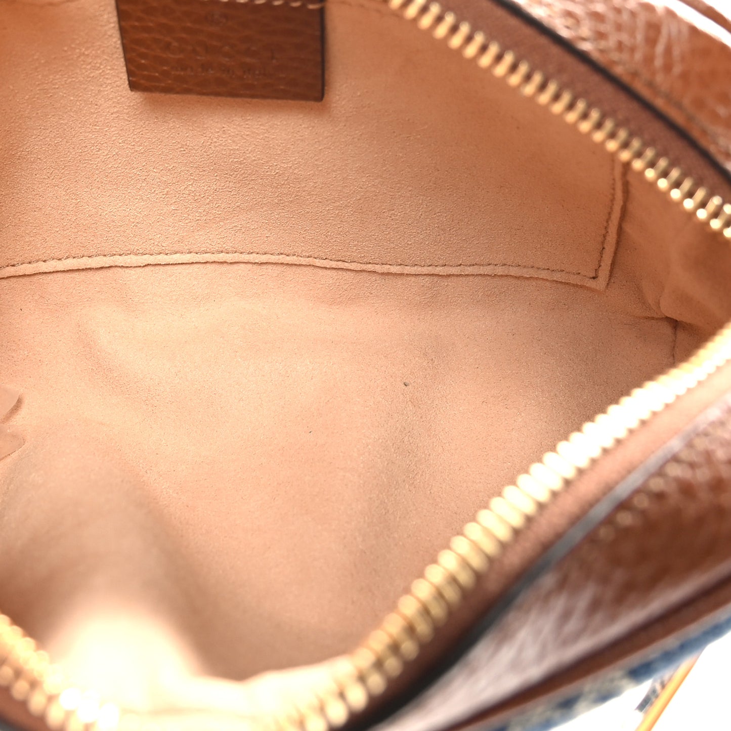 New Denim GG Monogram Dollar Calfskin Mini Ophidia Shoulder Bag Blue Tea Cuir Epilog