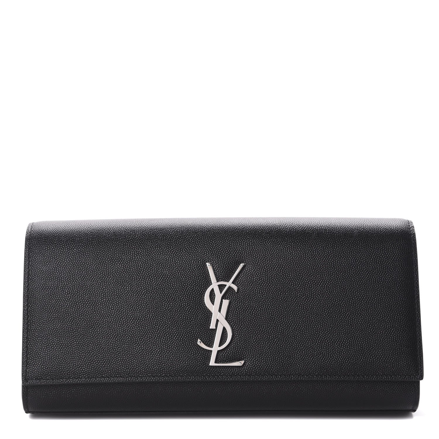 Saint Laurent Grain De Poudre Monogram Cassandre Clutch Black 1 of 8