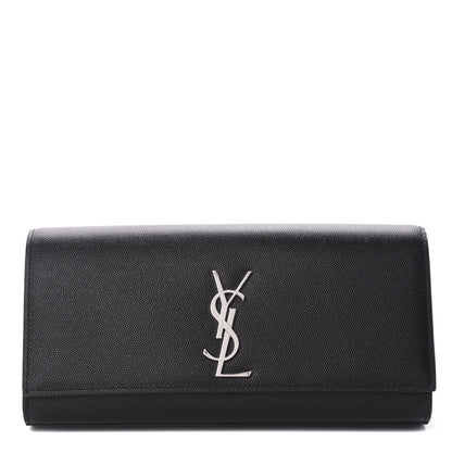 Saint Laurent Grain De Poudre Monogram Cassandre Clutch Black 1 of 8