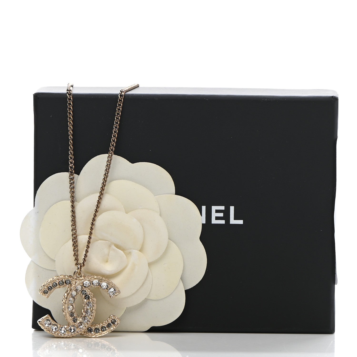 Chanel Crystal Enamel CC Reversible Pendant Necklace Gold 7 of 7