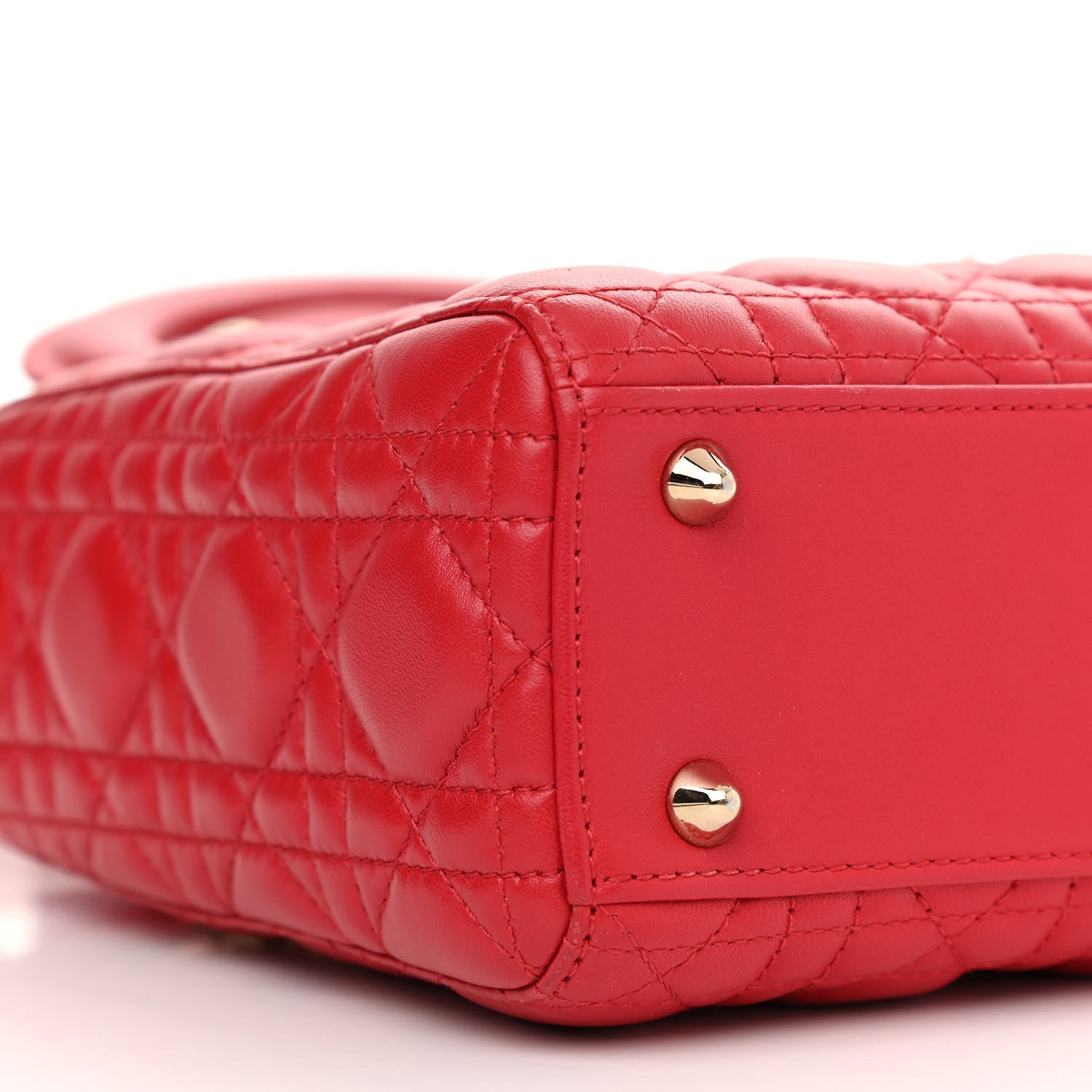 Christian Dior Lambskin Cannage Small My Lady Dior Red 9 of 11