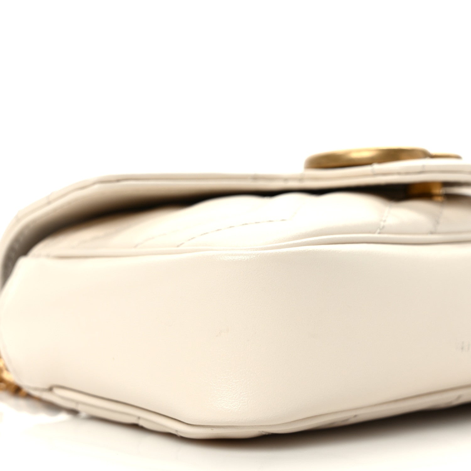 Gucci Calfskin Matelasse Super Mini GG Marmont Shoulder Bag White 8 of 10