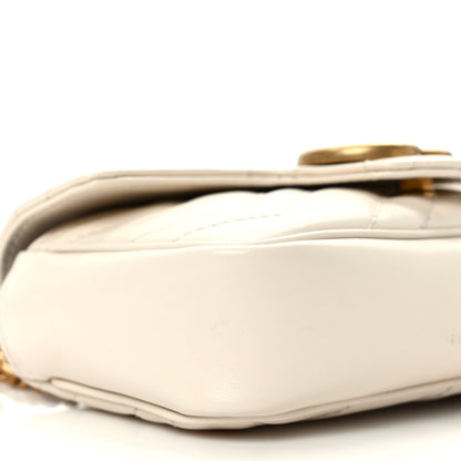 Gucci Calfskin Matelasse Super Mini GG Marmont Shoulder Bag White 8 of 10
