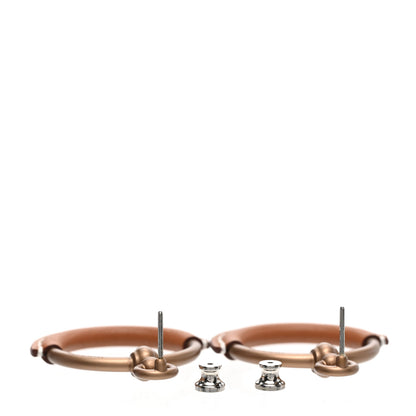 Hermes Barenia Loop Earrings Fauve 4 of 4