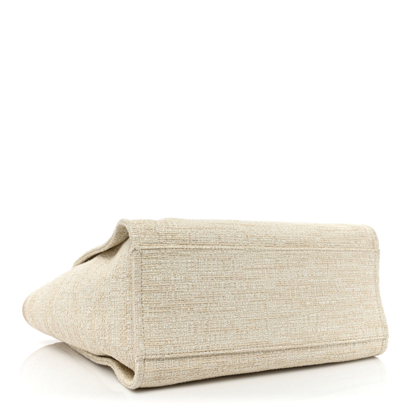 Mixed Fibers Calfskin Medium Deauville Tote Light Beige