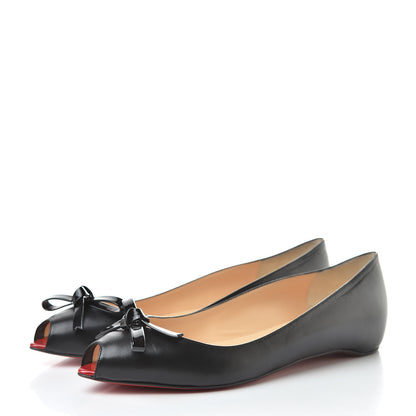 Christian Louboutin Kid Patent Tibunodo Flats 38.5 Black 3 of 9