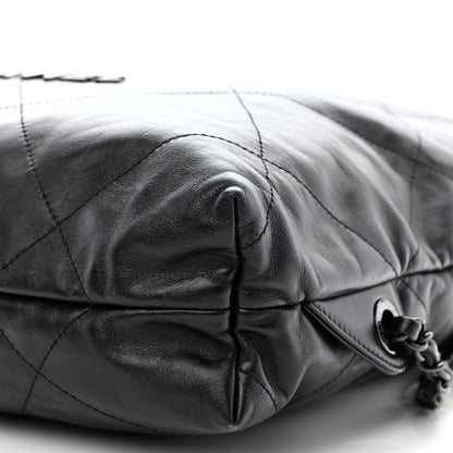 Chanel Shiny Calfskin Quilted Chanel 22 Backpack So Black 10 of 10