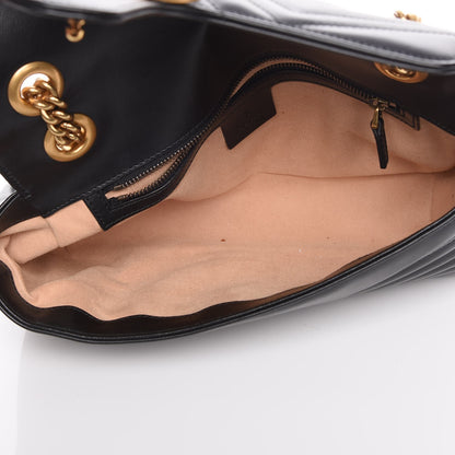 Gucci Calfskin Matelasse Small GG Marmont Shoulder Bag Black 6 of 9