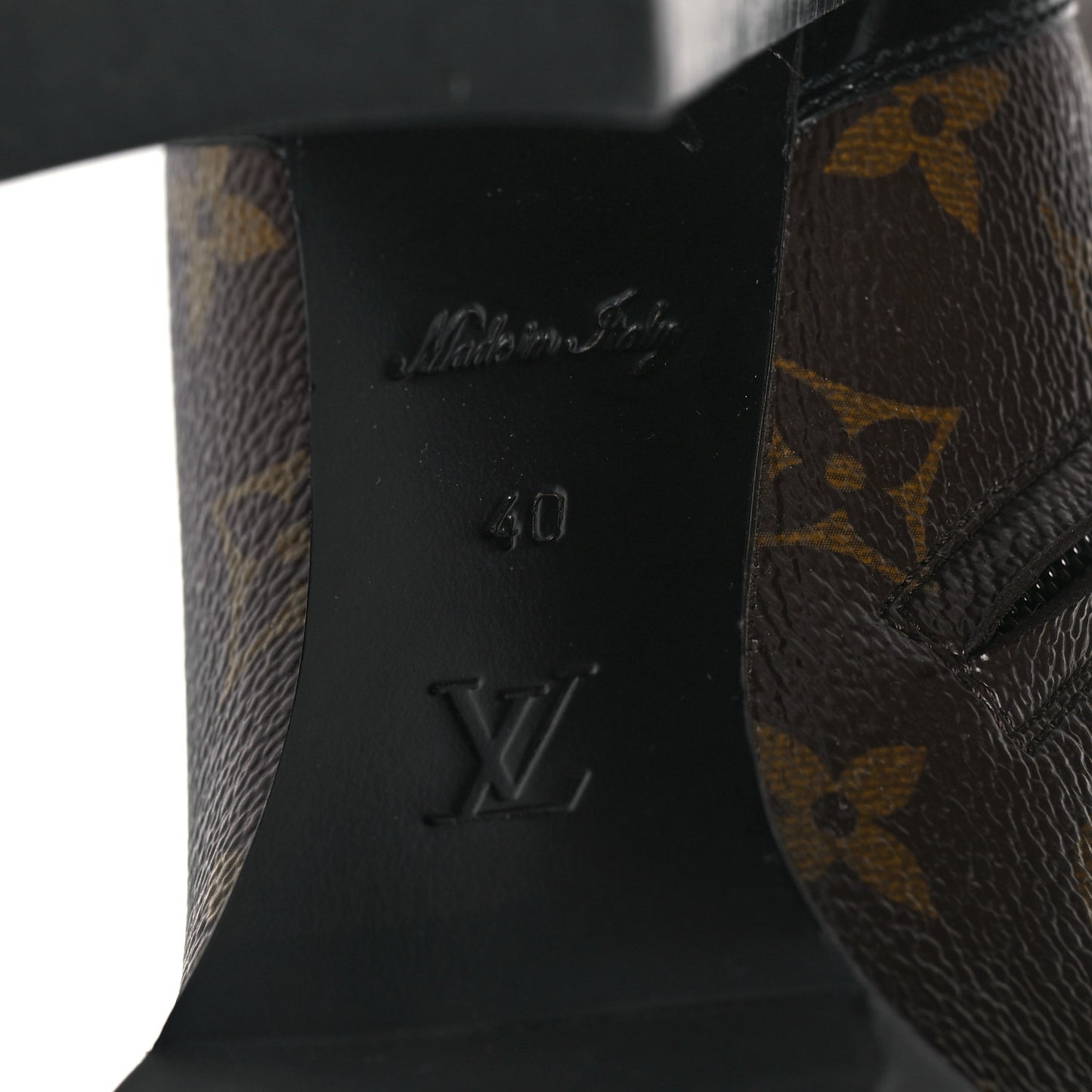 Patent Calfskin Monogram Star Trail Ankle Boots 40 Black