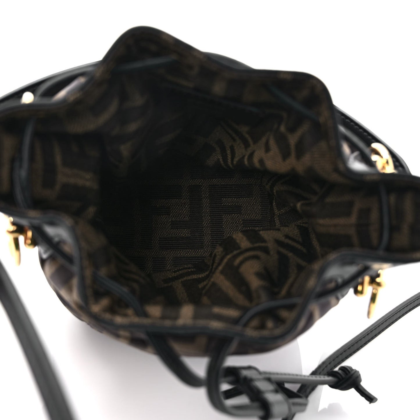 Silk Vitello King FF 1974 Quilted Mini Mon Tresor Bucket Bag Tobacco Moro