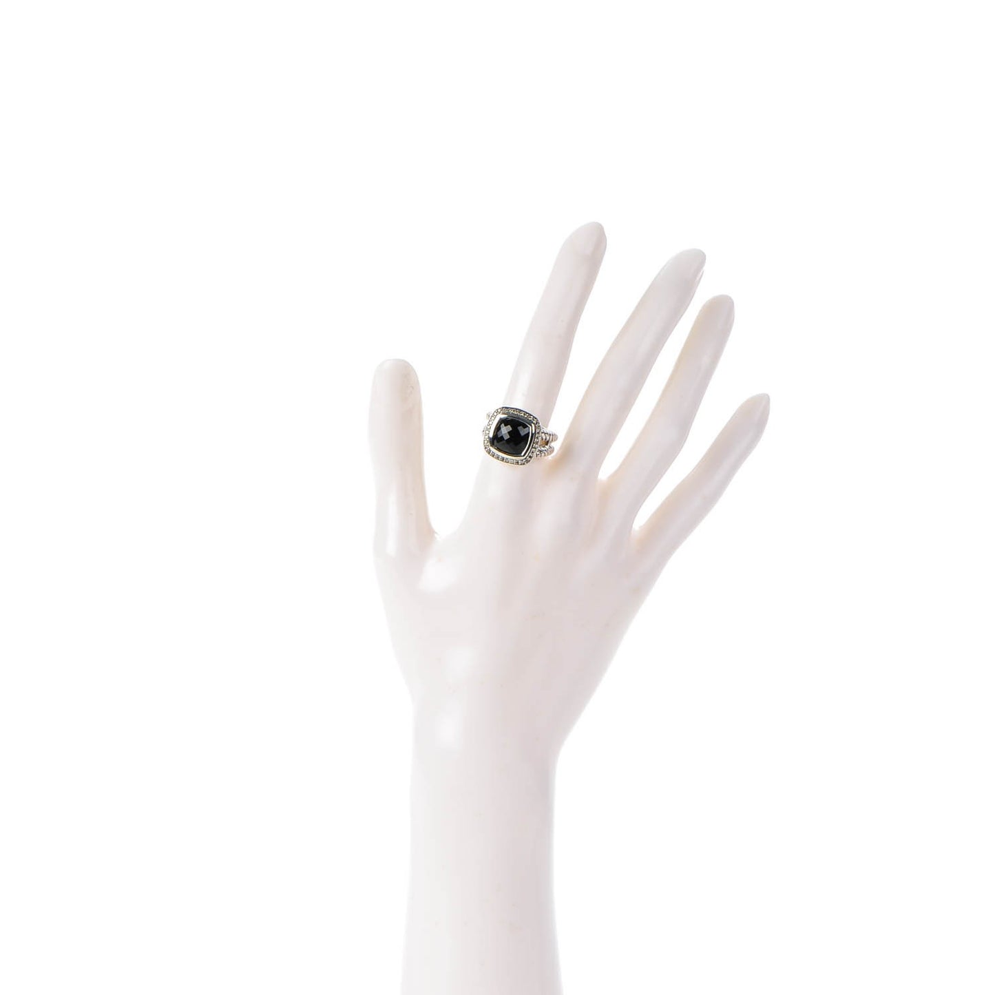 Sterling Silver Diamond Black Onyx 11mm Albion Ring 54 7