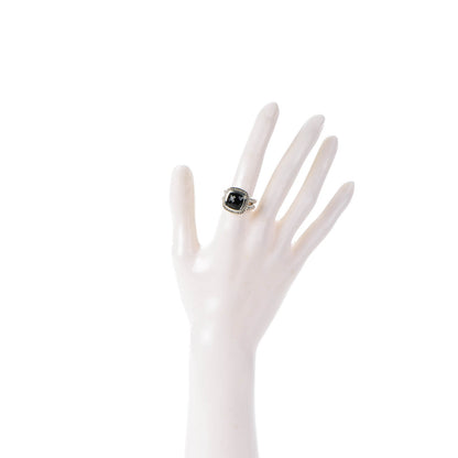 David Yurman Sterling Silver Diamond Black Onyx 11mm Albion Ring 54 7 2 of 5