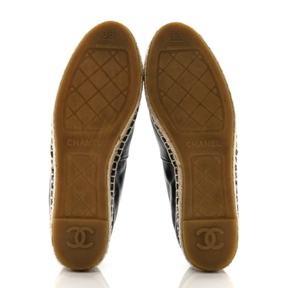 Chanel Calfskin Chain CC Espadrilles 38 Black 5 of 11