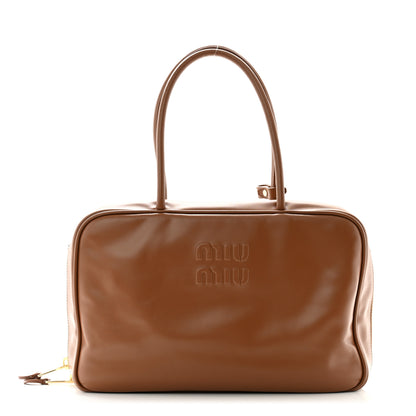 Miu Miu Soft Calf Softy Beau Top Handle Bag Cognac 1 of 10