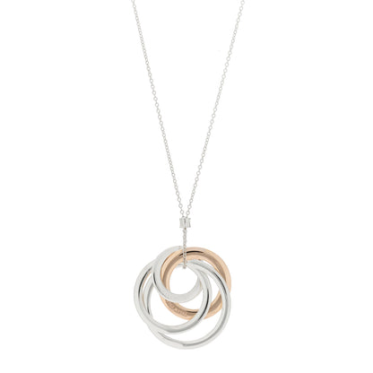 Tiffany Sterling Silver Rubedo Large 1837 Circles Pendant Necklace 1 of 7