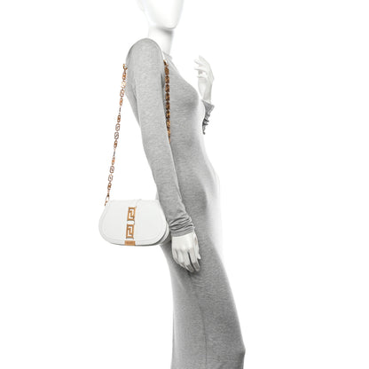Versace Calfskin Medium Greca Goddess Shoulder Bag White 2 of 12