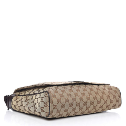 Gucci Monogram Small Flap Messenger Bag Beige Dark Brown 4 of 12